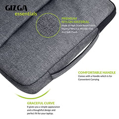 Gizga Essentials Laptop Bag Sleeve Case Cover Pouch for 15.6 Inch Laptop for Men & Women, Padded Laptop Compartment, Free Accessories Pouch, Premium Zipper Closure, Water Repellent Nylon Fabric, Grey