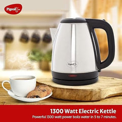 Pigeon 1.5 litre Hot Kettle and Stainless Steel Water Bottle Combo used for boiling Water, Making Tea and Coffee, Instant Noodles, Soup with Auto Shut- off Feature, 1300 W