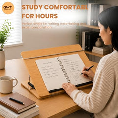 Premium Foldable Laptop Table with Adjustable Angle for Home, Study & Office Use (White, 15x21, Wooden)