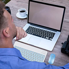 SHARE SUNSHINE Bluetooth Wireless Keyboard and Mouse Combo, Pink Ultra-Slim, Ergonomic, Rechargeable, Compatible with Apple iPad iPhone Samsung Tablet Android PC Mac
