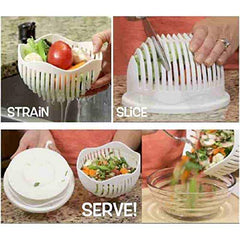 SYGA Plastic Fast Cutting of Vegetables, Fruits, Salad Chopper & Salad Cutter Bowl(White)