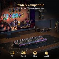 Redragon Kumara K552 Rainbow LED Backlit TKL Ten Key-Less Mechanical Wired Gaming Keyboard Without Numlock Keys (Black)
