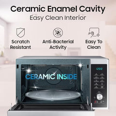 Samsung 32L, Slim Fry, Convection Microwave Oven with Tandoor and Curd making(MC32A7035CT/TL, Stainless Steel, Ceramic Enamel Cavity with 10 Year Warranty)