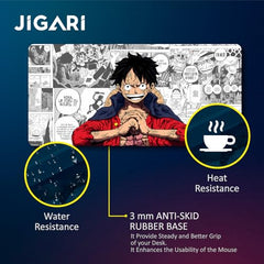 JIGARI Extended Anime Large Mouse Pad (11 x 23 Inch) | Gaming Mousepad for Laptop, Desktop & Keyboard | Smooth Surface | Anti-Slip Rubber Base (Zoro - Sword Master - One Piece (P08))