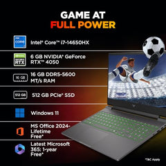 HP Smartchoice Victus, 13th Gen i7-13620H, 6GB RTX 4050, 16GB DDR4(Upgradeable) 512GB SSD, 144Hz, 300nits, 15.6''/39.6cm, Win11, Office24, Mica Silver, 2.3kg, fa2100tx, Xbox Gamepass* Gaming Laptop
