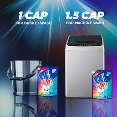 RIN Matic Liquid Detergent, 2Kg, for Dazzling Brightness, with Bright Lock Technology, Long-Lasting Fragrance, for Top Load Washing Machines