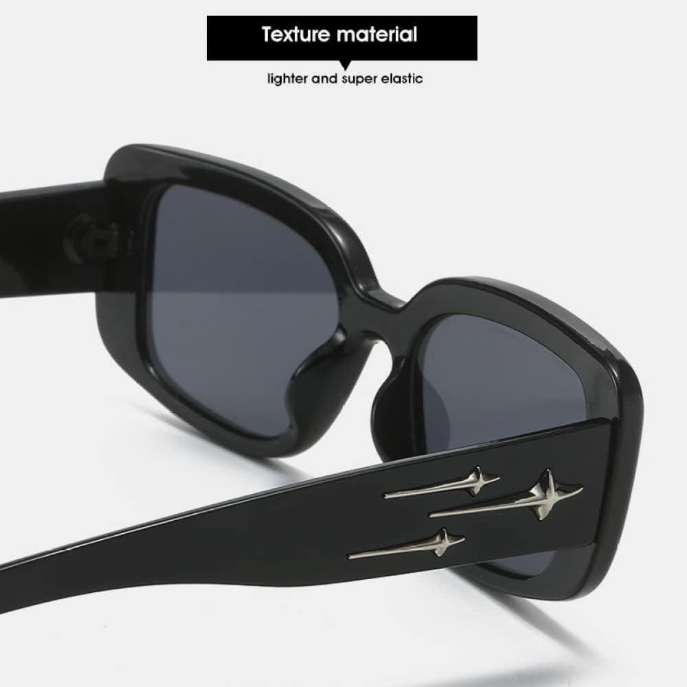 SYGA Women's Square Retro Sunglasses For Adult (Black)