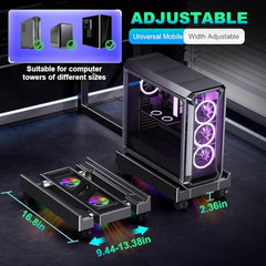 ZORBES Adjustable CPU Stand Under Desk, 9-12.9 in Trolley with Wheels