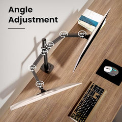Gitru Quad Monitor Desk Mount, Free Stand for 4 Screens 14-27 Inch, VESA 75x75mm, 100x100mm, C Clamp Type