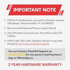 CloudVU Desktop PC #CPU i5-GEN4 Turbo + 8GB RAM + 1TB SSD NVMe + HDMI + VGA +LAN + USB 3.0 + HD Graphics + Windows 11 Pro License & MS.Office(Solar-i5_8GB_1TB)