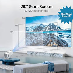 E GATE Atom 3X Projector 4k Ultra HD, Automatic Keystone & Precise Focus, 1080p Native | Rotatable Design | Android 14, Netflix Prime 11,000 Lumens, HDMI-ARC WiFi-6 BT, for Home use Egate