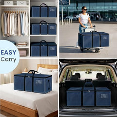 Storite 81 L Jumbo Super-Size Nylon Heavy Duty Underbed Storage Bag | Moisture Proof Multi-Purpose for Toys/Blankets/Clothes/Moving Bags With Strong Handles Rectangular (87x26x36 CM) - Teal