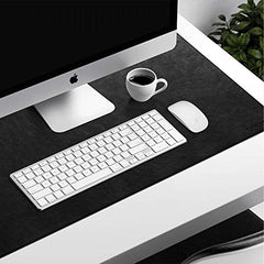 DailyObjects Large Premium Vegan Leather Desk Mat|Anti-Skid|Anti-Slip|85*45cm|Reversible Desk spread Turf Desk/Laptop Mat for Work from Home/Office/Gaming- Extended mouse pad and keyboard desk pad-Tan