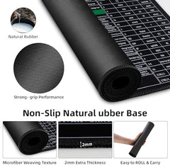 INOVERA Anti-Slip Gaming Mouse Pad | Shortcut Keys Rubber Stitched Mat |Desk Accessories for Laptop, Computer Home, Office (Black, 800L x 300B mm)