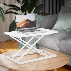 TARKAN Wood Standing Desk Riser, Height Adjustable Sit to Stand Desktop Workstation Table for Laptop & Monitor (Black)