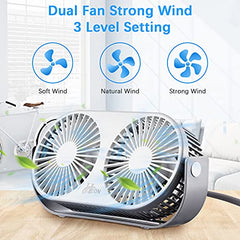 Hoteon Table Fan, USB High Speed Desk Fan with Dual Modes, 3 Speeds, Gray