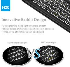 ETZIN Mini Wireless Keyboard,H20 with Touchpad, Colorful Backlit Small Wireless Keyb-oard,Full Size Touchpad, Handheld IR Remote Keyboard for Android TV Box Windows etc (EPL-600KM)