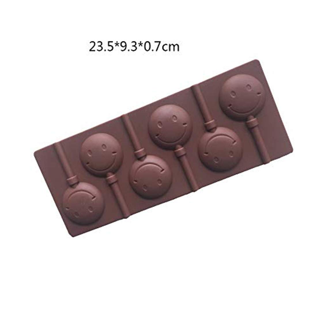 SYGA 6-Cavity Lolipop shap Chocolate Silicon Mould Candy Mould_SmileFaces