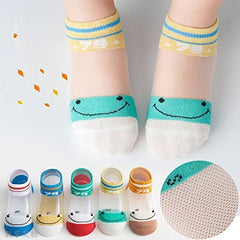 MOMISY 5 Pairs Tube Socks for children Toddlers Infant Baby Girl Boys (Number Smiley, 0 year to 1 year)