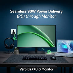Acer B277U GB 27 inch WQHD (2560x1440) IPS Monitor | ErgoStand Tilt Swivel Pivot Height Adjust | 120Hz AdaptiveSync |TUV Low BlueLight | Strong Sturdy Design | HDMI DP Audio Out | Speakers I Black