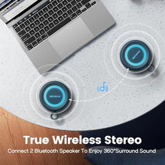 Deeyaple Portable Bluetooth Speaker, IP67 Waterproof Mini Bluetooth Speaker Wireless V5.3 with Stereo Sound,All Day,TWS Pairing,LED Light,Gift for him/her (Red)