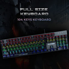 Cosmic Byte CB-GK-25 Pandora TKL Mechanical Keyboard Upgraded with Swappable Outemu Blue Switches and Rainbow LED (Black/Grey)