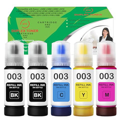 Duplex DTC 003 Refill Ink Compatible for Epson L3110, L3150, L3250, L3252 L3115, L3116, L3101, L3210, L3215, L3216, L3151, L3152, L3156, L5190 Printer (003 Ink Set)