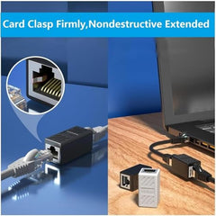 FebSmart RJ45 Coupler - Cat7/Cat6/Cat5e Ethernet Extender | Female to Female LAN Connector for Network Cables, Router, Modem, Gaming, PC & Office Setup (Black)