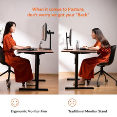 Artikel Double Monitor Desk Mount | Adjustable Heavy Duty Monitor Arms | VESA Mount with C Clamp & Grommet Mounting Base | Computer Monitor Stand for Screen up to 27 inch | Table Mounted | Black