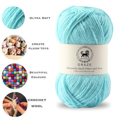 Nestnhaven Acrowools Graze Hand Knitting and Crochet Yarn. Pack of 1 Ball - 100gms. Shade no - NNHG001 (Berry Purple)