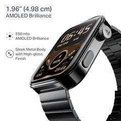 boAt Chrome Endeavour, Premium Metal Body, 1.96”(4.97cm) AMOLED Display,AI Coach Health Insights,Advanced S1 Processor,HRV,VO2 Max,Auto Watchface Refresh, Smart Watch for Men & Women (Fusion Blue)