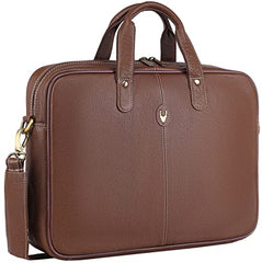 WildHorn Genuine Leather Office Bag for Men | 15.6-Inch Laptop Bag with a Minimalist Design | Professional Leather Bag with Adjustable Straps & Multiple Compartments | 1-Year Warranty