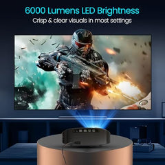 Portronics Beem 450 Smart LED Projector with 1080p Full HD Resolution, Built-in Streaming Apps (Netflix, Prime Video, Hotstar), 4000 Lumens, Screen Mirroring, 3 Watt Speaker, Bluetooth, Wi-Fi (White)