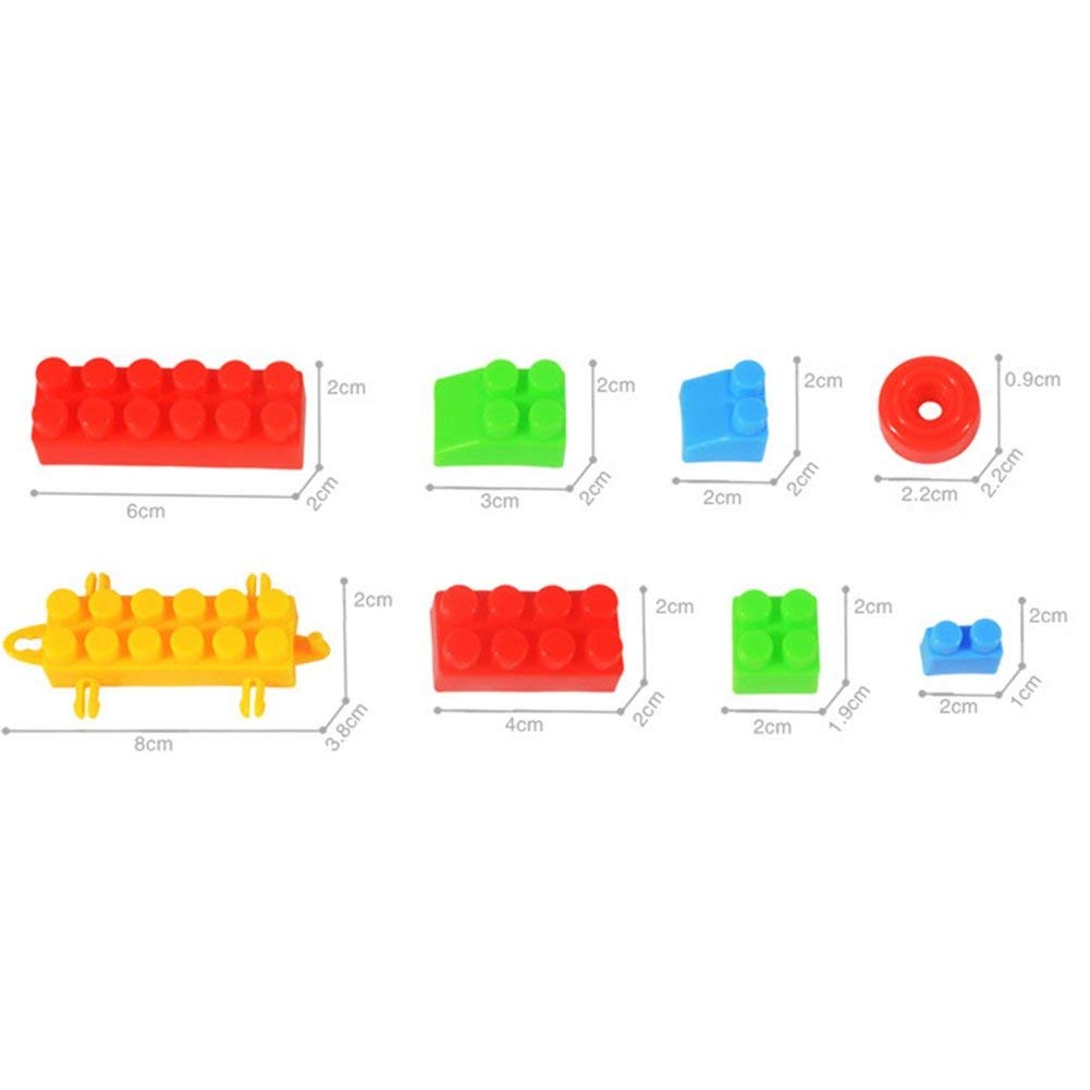 Syga 100 Pcs Toy Building Bricks Educational Game Blocks Kit for Age 3+ Children (Transparent Bag)