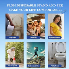 FLOH Disposable Stand and Pee Funnel for Women | Female Urination Device | Portable Female Urine Funnel | Easy to Use & Leak-Resistant | For Travel, Camping & Public Toilets | Pack of 20