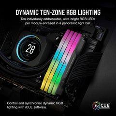CORSAIR Vengeance RGB DDR5 RAM 64GB (2x32GB) 6000MHz CL40 AMD Expo iCUE Compatible Computer Memory - Gray (CMH64GX5M2B6000Z40)