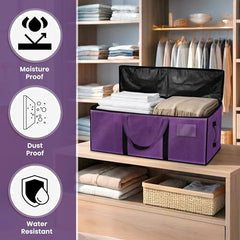 Storite 81 L Jumbo Super-Size Nylon Heavy Duty Underbed Storage Bag | Moisture Proof Multi-Purpose for Toys/Blankets/Clothes/Moving Bags With Strong Handles Rectangular (87x26x36 CM) - Teal