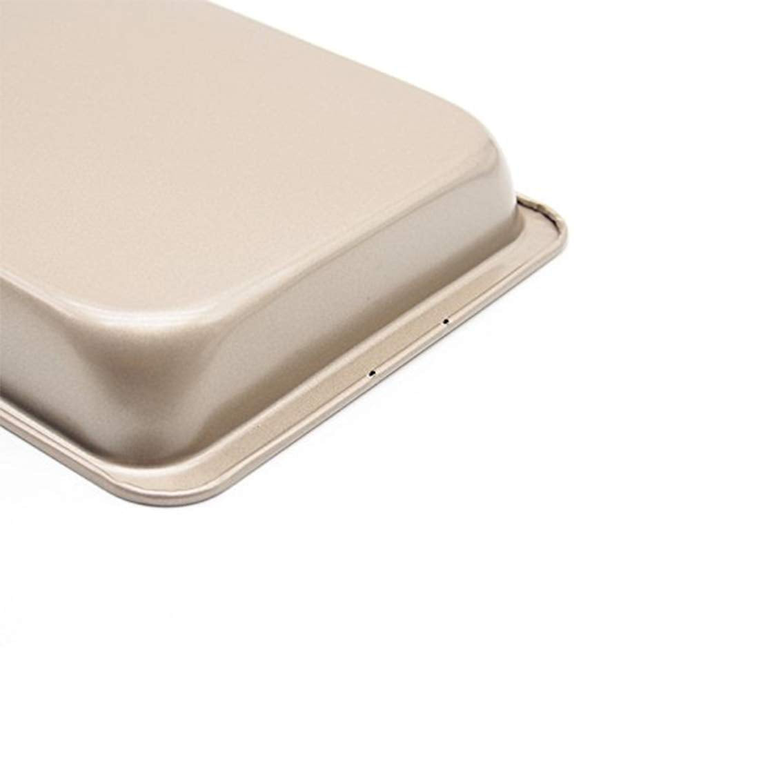 SYGA 11 inch Rectangular Carbon Steel Non-Stick bakeware Cake and Cookies Baking Oven use Plate (Champagne Gold)