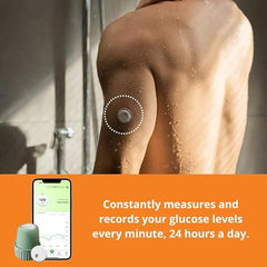 GlucoRx Vixxa 2 CGM Glucose Monitor Device| Real Time Blood Sugar Test Machine for Home | Glucometer Last upto 15 Days | Bluetooth Enabled | Highest Accuracy | Pack of 2