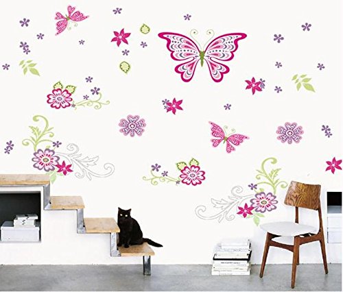 Syga Pink Butterfly Wall Stickers D_HSUS