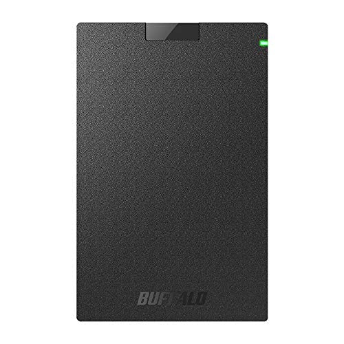 BUFFALO SSD-PG1.9U3-B/NL USB 3.1Gen1 Portable SSD, 1.9 TB, Made in Japan, PS5/PS4 (Manufacturer's Operation Confirmed), Shock Resistant, Connector Protection Mechanism