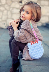 SYGA Children Pop It Fidget Minnie Dot Silicone Bag Kids Push Popper Educational Decompression Bubble Shoulder Bag (Color 1)