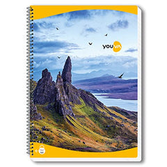 YOUVA Navneet|Spiral Long Book For Students And Executives|Spiral Bound With Safety Lock|A4 Size -21 X 29.7 Cm|Single Line|400 Pages|Pack Of 1