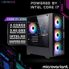 MICROVARIANT Nexus I7 Premium Desktop PC | Core I7-4770 Turbo Processor| 16GB RAM | 256GB M.2 NVMe SSD | HD Graphics 4600 | WiFi 6 + BT 5.3 Dongle | Windows 11 Pro | Office 21 | 2 Year Warranty