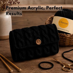Classyo Acrylic Yarn for Crocheting (100gms x 1 Ball, 4ply) | Soft Wool Crochet Thread | Acrylic Hand Knitting Yarn | Wool for Crochet | For Sweater, Scarf, Hat, Baby Clothes, Purse, Gift Bags and DIY Crafts (Butter, Pack of 1)