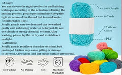 Asian Hobby Crafts 12 Pcs Multi Wool Yarn Set for Crocheting & Knitting | 12g Each Soft 3 Ply Wool Yarn Crochet Thread, Ideal For Handmade DIY Embroidery Craft Projects & Perfect For Beginners