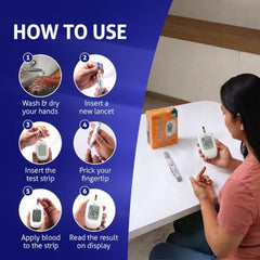 BPL Medical Technologies Glucose Meter Kit for Instant Accurate Blood Sugar Test at Home|Glucometer Machine, 10 Lancets, Lancing Devices & Vial of 110 (10+100) Diabetes Test Strips Combo