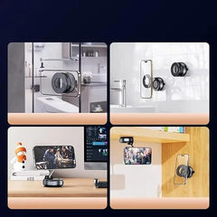 (1 Year Warranty) 360° N52 Strong Magnetic Vacuum Phone Holder, Strong Suction Mobile Mount for Car Dashboard, Windshield, Mirror & Smooth Surfaces, Hands-Free Universal Smartphone Holder - Black