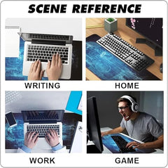 SPIN CART Large Gaming Mouse pad, Long XXL Extended Desk Table Mat Mousepad for Laptop PC Computer (Abstract Blue)