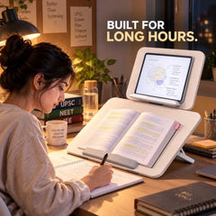 Sunchhaya Acrylic Book Stand for Reading – Clear Adjustable Book Holder with 360° Rotating Base, Foldable Reading Stand for Desk, Cookbook, Tablet & Laptop Stand, Height & Angle Adjustable (R22H)